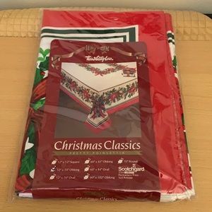 Town & Country 1990 Vintage POINSETTA Christmas Tablecloth 52" x 70" New